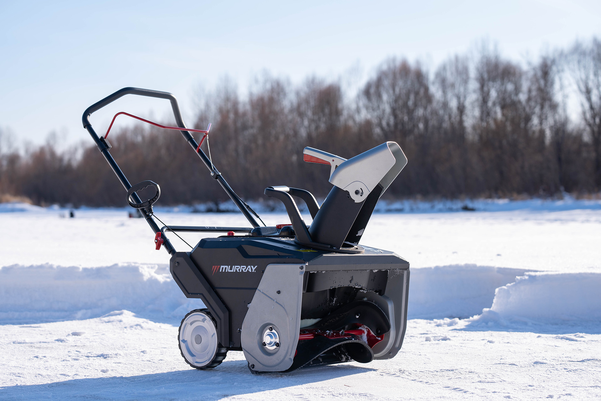 Murray single-stage snow blower on driveway
