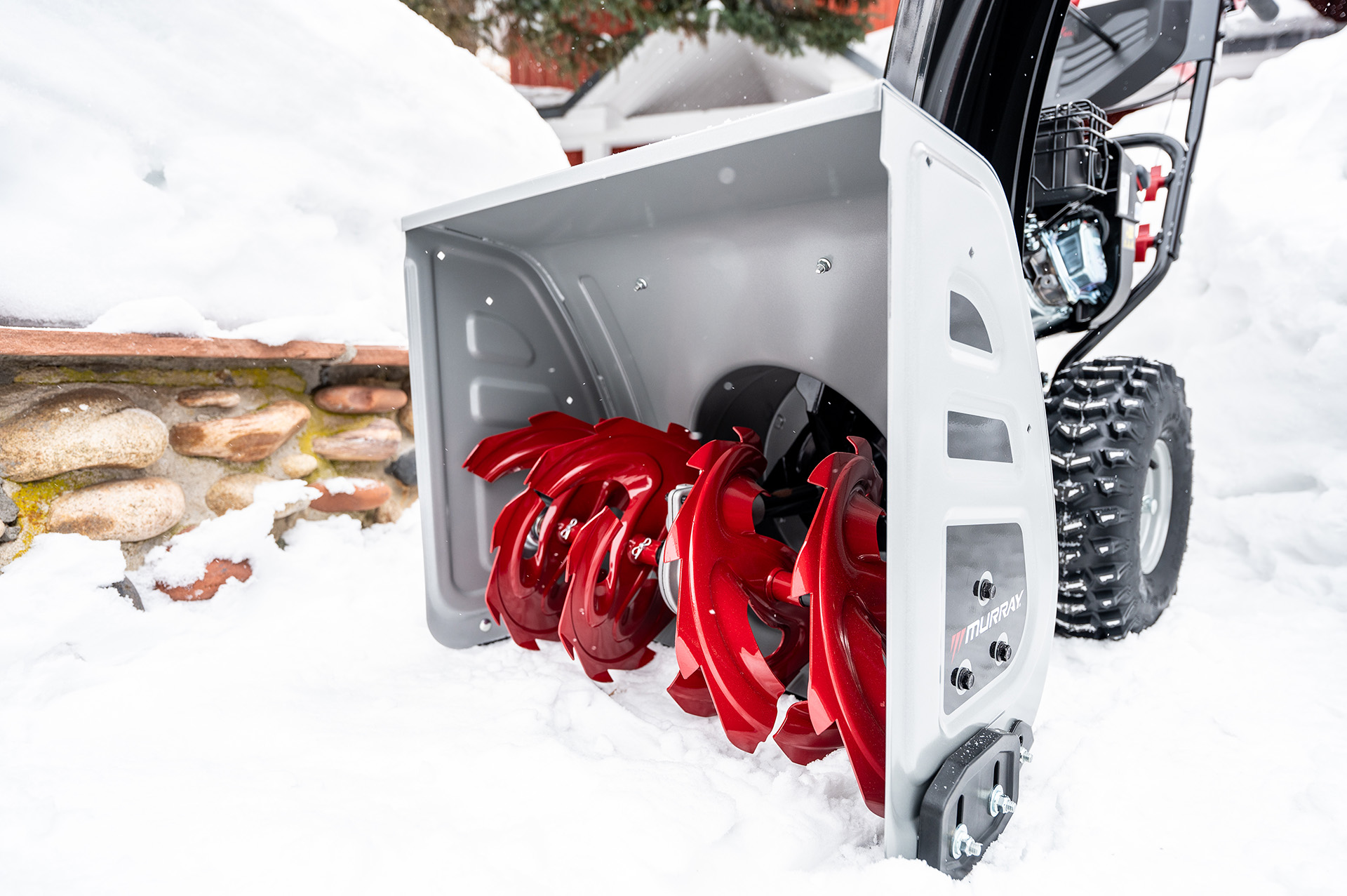 Murray two-stage snow blower on driveway