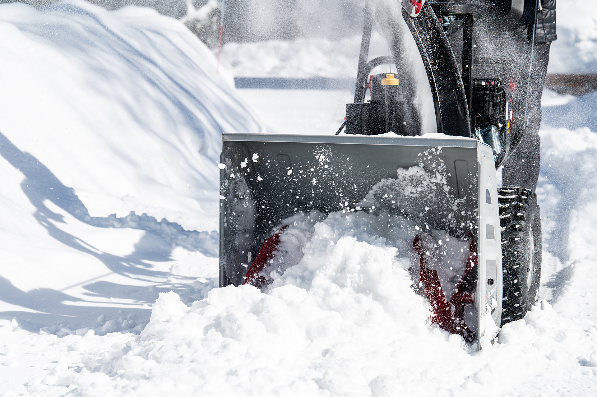 Murray snow blower being used on driveway