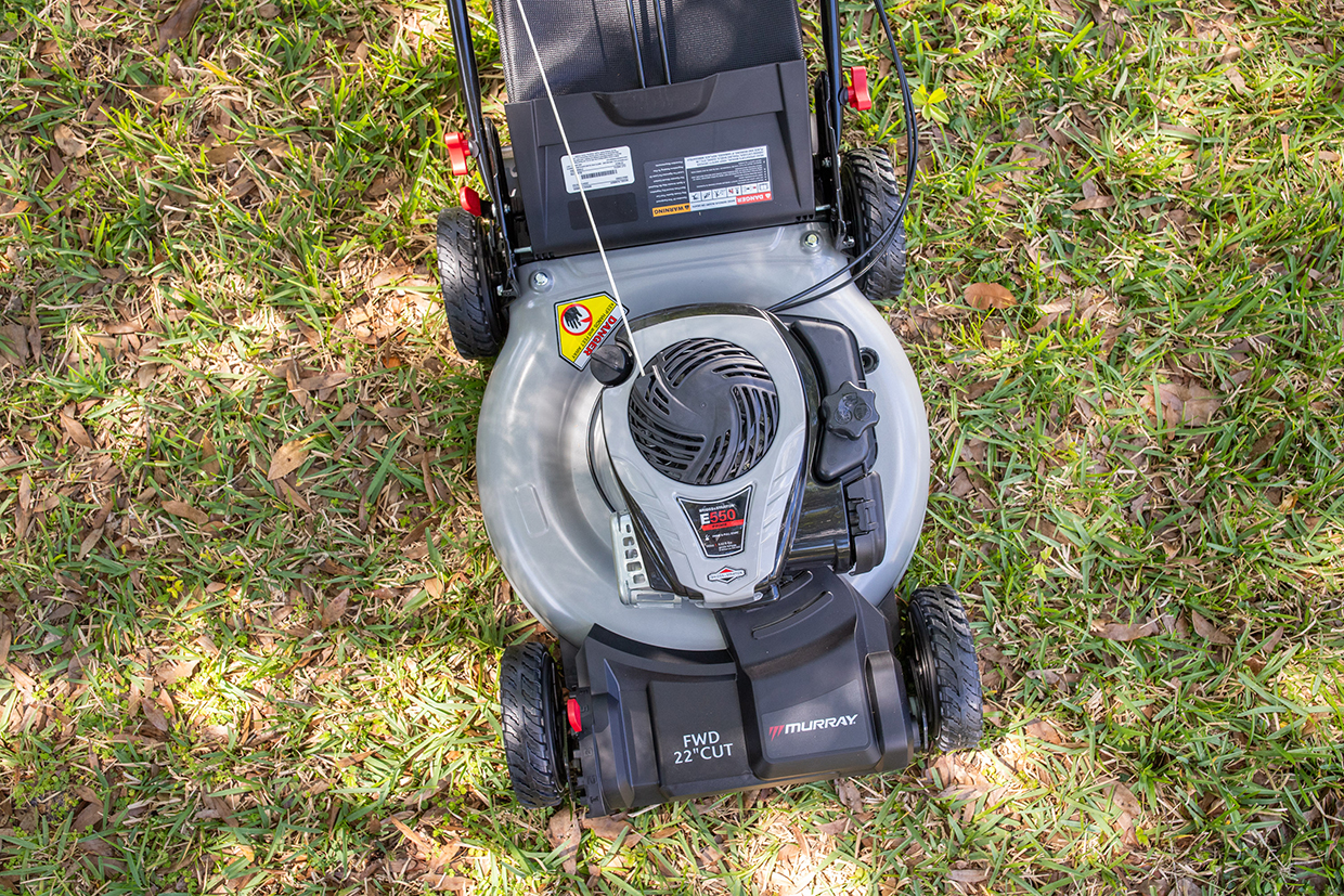 Aerial shot of Murray self-propelled mower